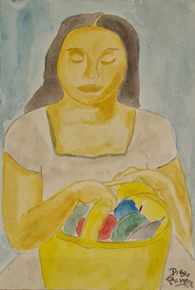 Figura con Cesto di Frutta