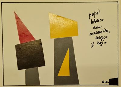Papel Blanco con Amarillo, Negro Y Rojo