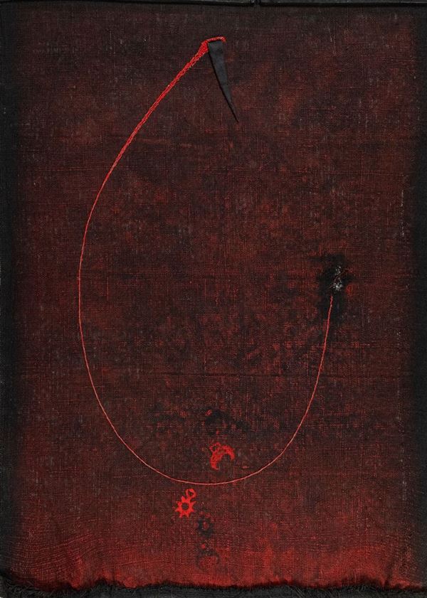 Giulio Greco : Sopra centaurino  (1990)  - Tecnica mista su tela di liuta - Asta Arte Moderna e Contemporanea, '800 e'900 - Fabiani Arte