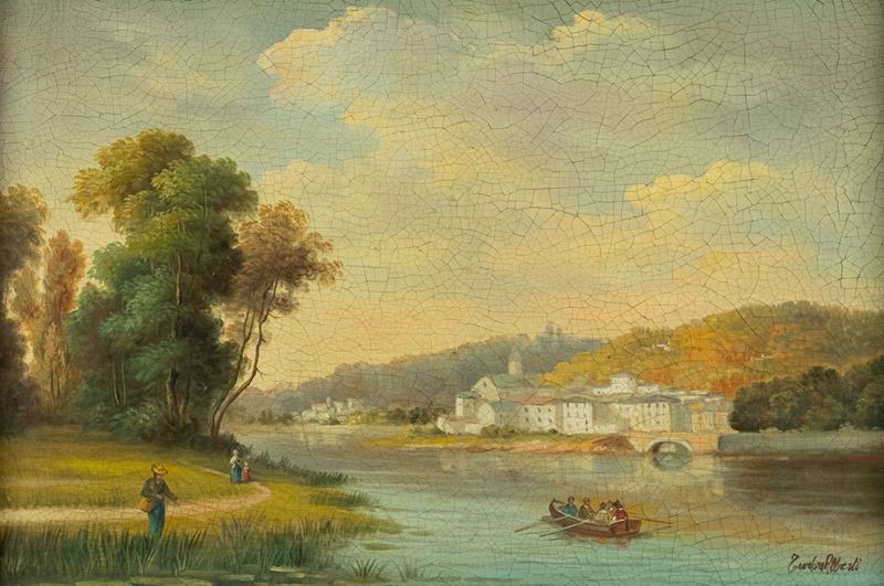 Teodoro Alberti - Paesaggio sul Fiume
