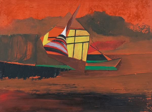 Eugenio Pardini : Senza titolo  (1989)  - Olio su tavola - Asta Arte Moderna e Contemporanea, '800 e'900 - Fabiani Arte