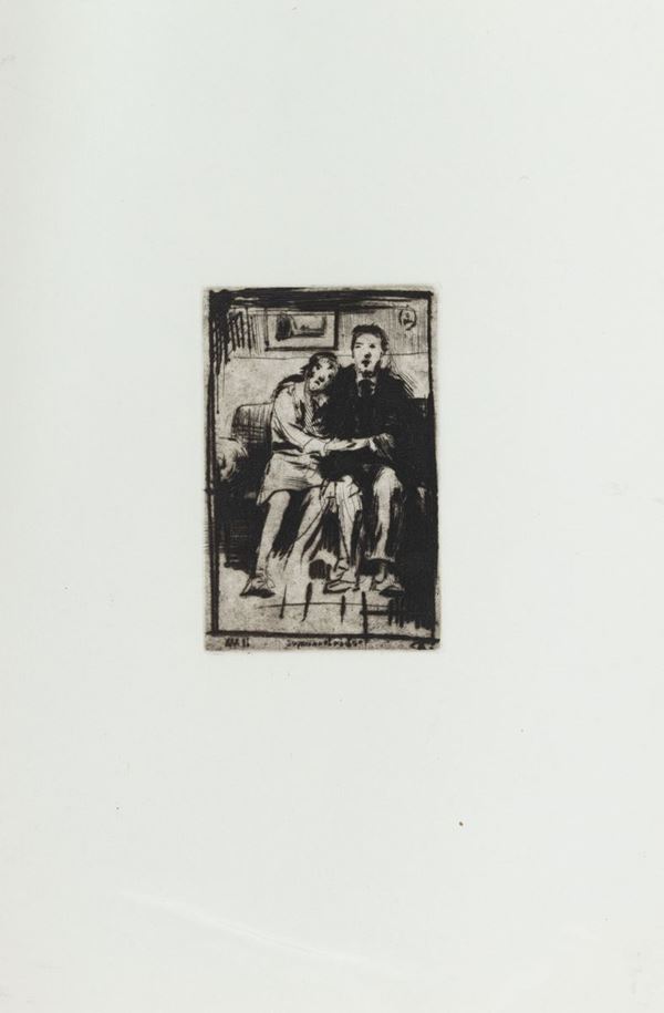 Pietro Annigoni : Senza titolo  - Acquaforte di cm. 16x10,5 - Asta Arte Moderna e Contemporanea, '800 e'900 - Fabiani Arte