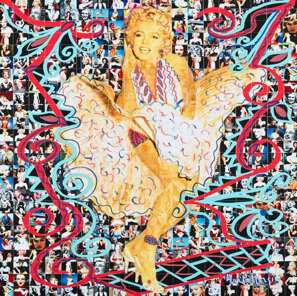 Maria Murgia : Omaggio a Marilyn Monroe  (2019)  - Fotomosaico digitale su pannelli di Kapafix dipinto e intagliato a mano - Asta Arte Moderna e Contemporanea, '800 e'900 - Fabiani Arte