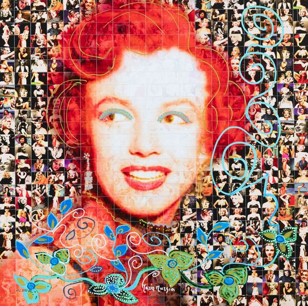 Maria Murgia : Omaggio a Marilyn Monroe  (2019)  - Fotomosaico digitale su pannelli di Kapafix dipinto e intagliato a mano - Asta Arte Moderna e Contemporanea, '800 e'900 - Fabiani Arte