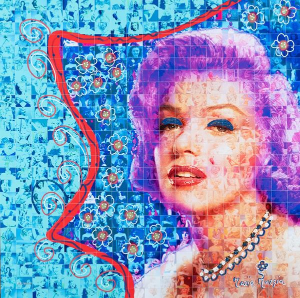 Maria Murgia : Omaggio a Marilyn Monroe  (2019)  - Fotomosaico digitale su pannelli di Kapafix dipinto e intagliato a mano - Asta Asta 86 di Arte Moderna e Contemporanea - Fabiani Arte