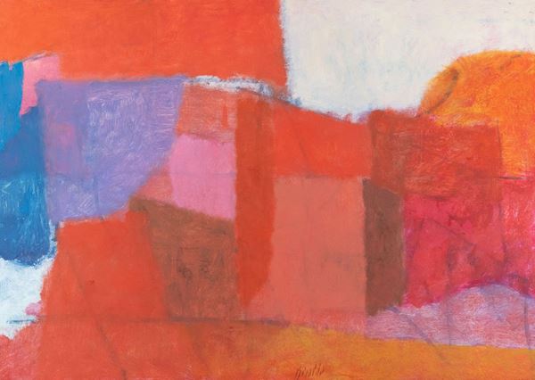 Franco Beraldo : Composizione  (2007)  - Olio su cartone applicato su tavola - Asta Arte Moderna e Contemporanea, '800 e'900 - Fabiani Arte