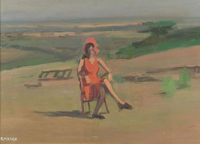 Paesaggio con Figura alle Spianate da nello (castiglioncello)