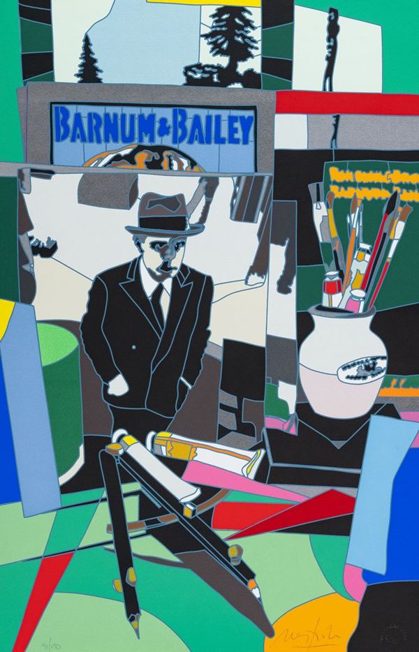 Ugo Nespolo : Barnum &amp; Bailey  - Serigrafia su cartoncino - Asta Arte Moderna e Contemporanea, '800 e'900 - Fabiani Arte