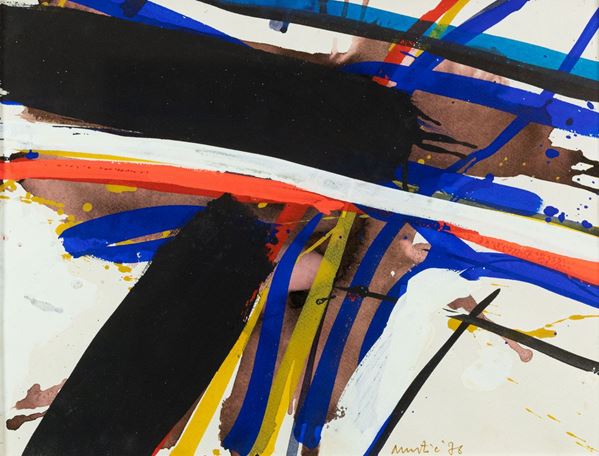 Edo Murtic : Senza titolo  (1976)  - Olio su cartoncino - Asta Arte Moderna e Contemporanea, '800 e'900 - Fabiani Arte