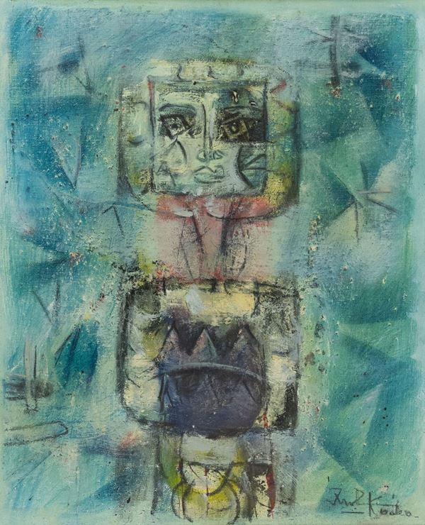 Ibrahim Shaban Likmetaj Kodra : Apollo precoce  (1960)  - Olio su tela - Asta Arte Moderna e Contemporanea, '800 e'900 - Fabiani Arte