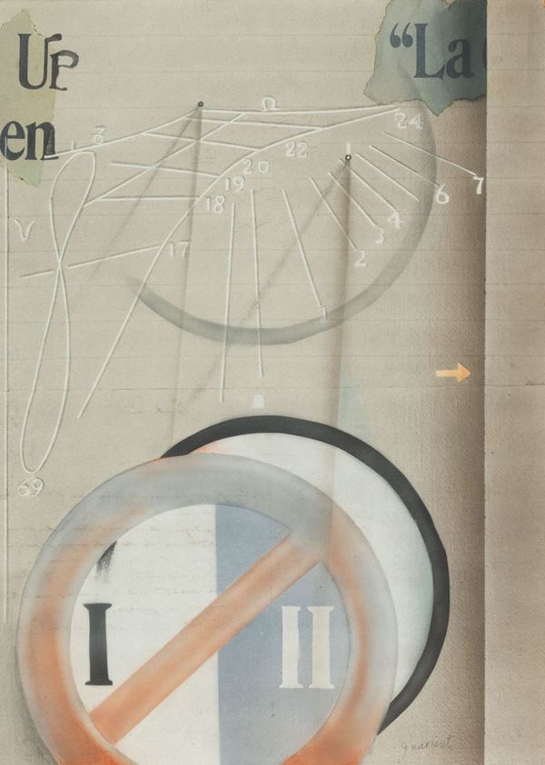 Carlo Guarienti : Senza titolo  (1977)  - Tecnica mista su carta applicata su tela - Asta Arte Moderna e Contemporanea, '800 e'900 - Fabiani Arte