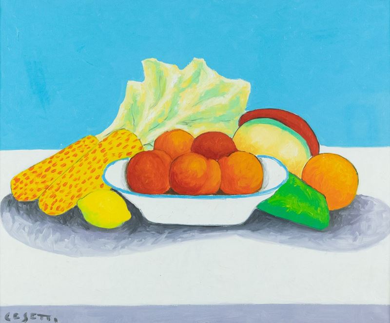 Giuseppe Cesetti - Natura Morta con Limoni e Zucche