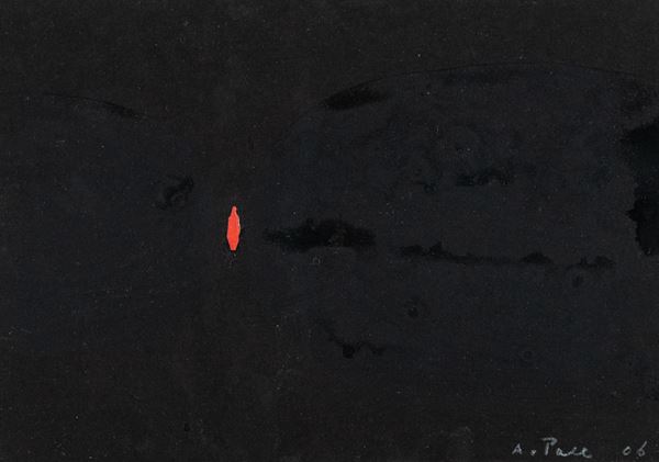 Achille Pace : Senza titolo  (2006)  - Tecnica mista filo e collage su cartone applicato su tavola - Asta Asta 86 di Arte Moderna e Contemporanea - Fabiani Arte