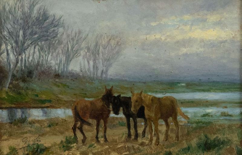 Luigi Gioli - Cavalli alla Foce Dell'arno