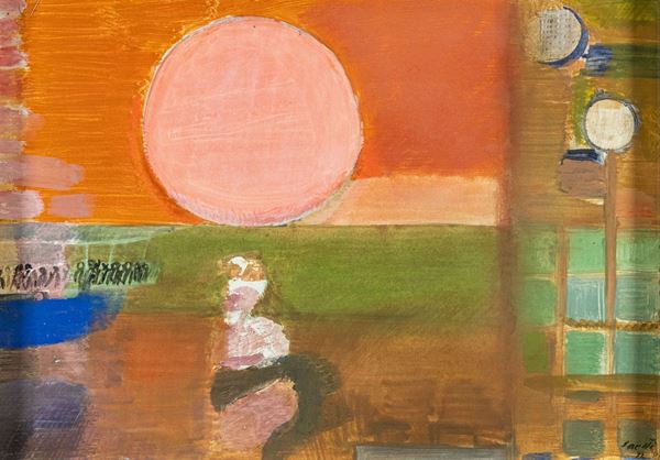 Bruno Saetti : Senza titolo  (1972)  - Tempera su carta applicata su tela - Asta Asta 86 di Arte Moderna e Contemporanea - Fabiani Arte