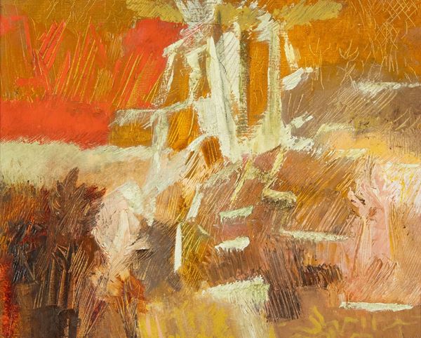 Riccardo Licata : Senza titolo  (1958)  - Olio su tela - Asta Asta 86 di Arte Moderna e Contemporanea - Fabiani Arte