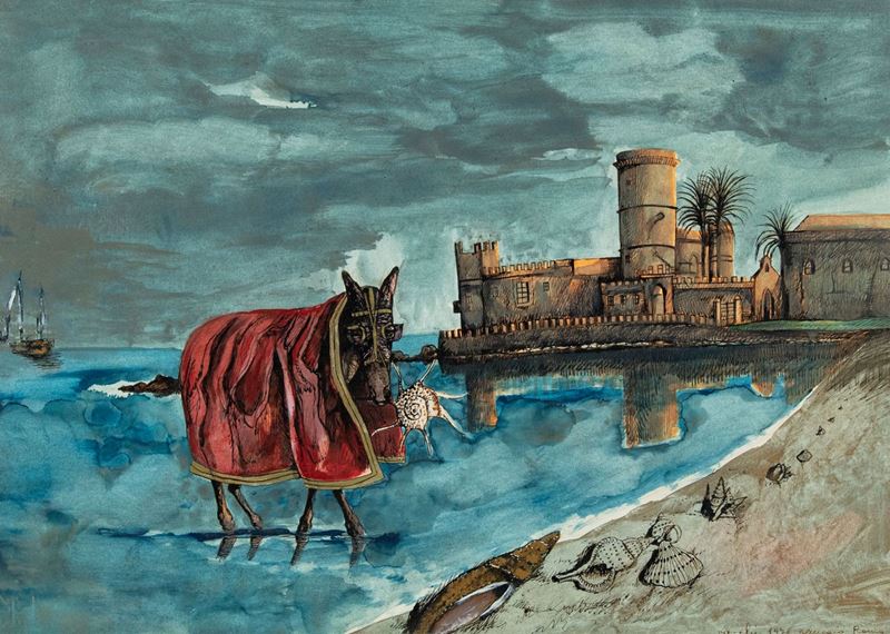Sergio Vacchi - Paesaggio Marittimo con Ciuco