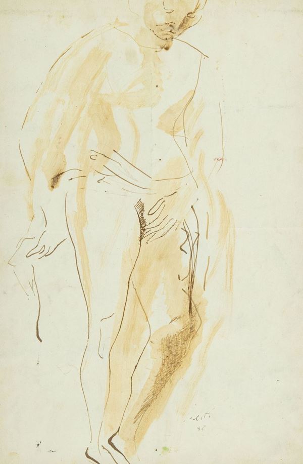 Bruno Saetti : Figura  (1948)  - Acquerello e tecnica mista su carta - Asta Asta 86 di Arte Moderna e Contemporanea - Fabiani Arte