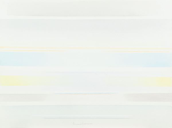 Riccardo Guarneri : Sfumature orizzontali  (2015)  - tecnica mista su carta a mano - Asta Asta 86 di Arte Moderna e Contemporanea - Fabiani Arte