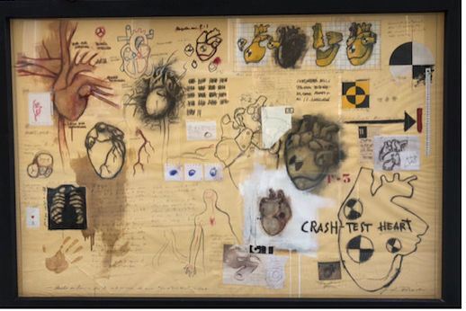 Alessandro Reggioli : Hearts- Cuori  - Tecnica mista e applicazioni su cartoncino, - Asta Asta 86 di Arte Moderna e Contemporanea - Fabiani Arte