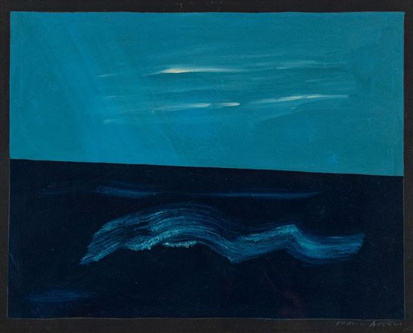 Franco Angeli : Orizzonte  (1975)  - Olio su tela - Asta Asta 86 di Arte Moderna e Contemporanea - Fabiani Arte