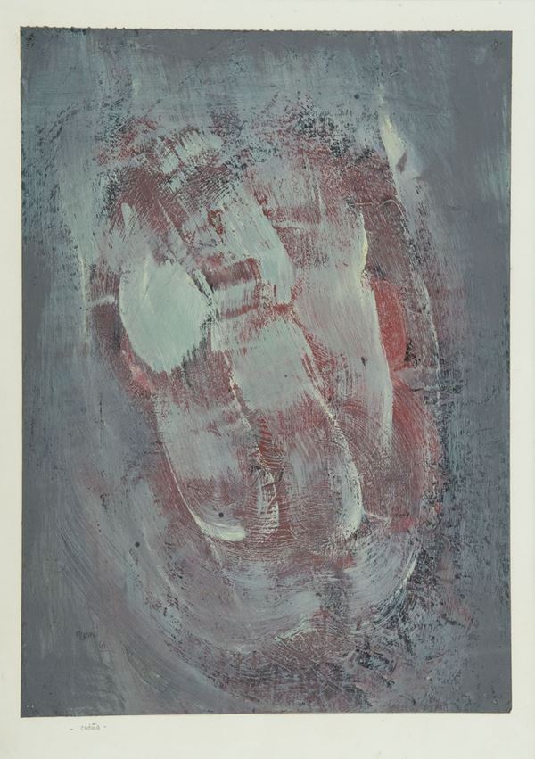 Fernando Picenni : Caduta  (1961)  - Olio su cartoncino - Asta Arte Moderna e Contemporanea, '800 e'900 - Fabiani Arte
