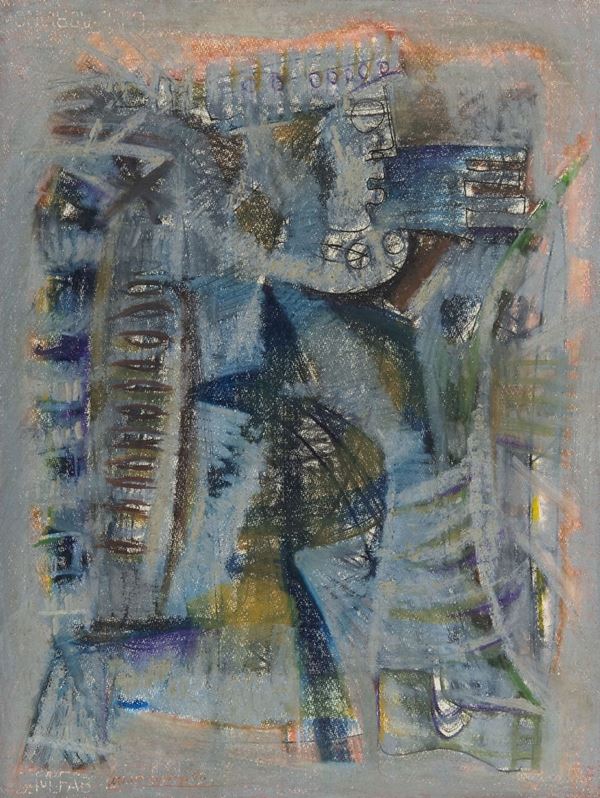 Santiago Cogorno : Figura  (1960)  - Pastello su cartoncino - Asta Arte Moderna e Contemporanea, '800 e'900 - Fabiani Arte