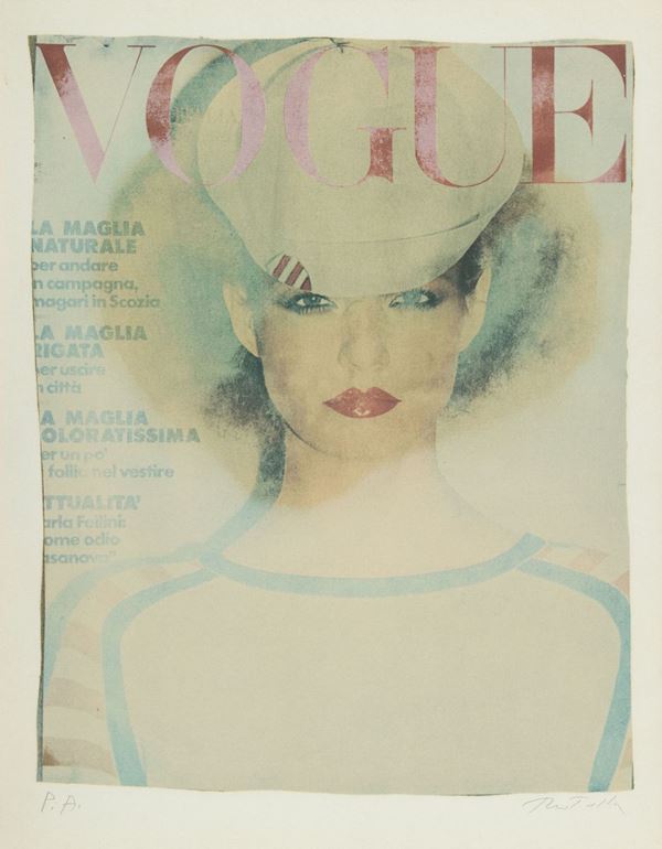 Mimmo Rotella : Vogue  - Litografia decollage su cartoncino - Asta Arte Moderna e Contemporanea, '800 e'900 - Fabiani Arte