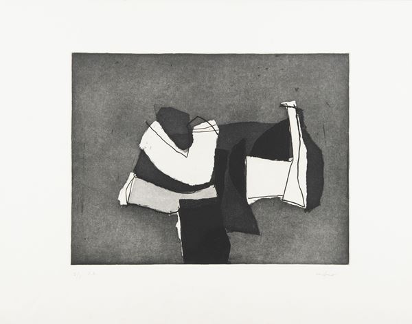 Afro Basaldella : Nero I  (1969)  - Acquaforte di cm. 32x42 - Asta Arte Moderna e Contemporanea, '800 e'900 - Fabiani Arte