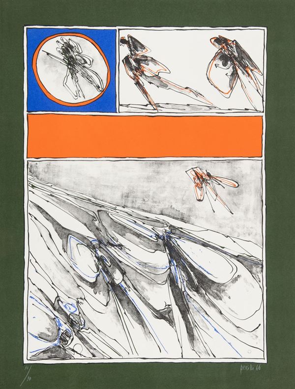 Achille Perilli : Senza titolo  (1966)  - Litografia a colori su cartoncino - Asta Arte Moderna e Contemporanea, '800 e'900 - Fabiani Arte