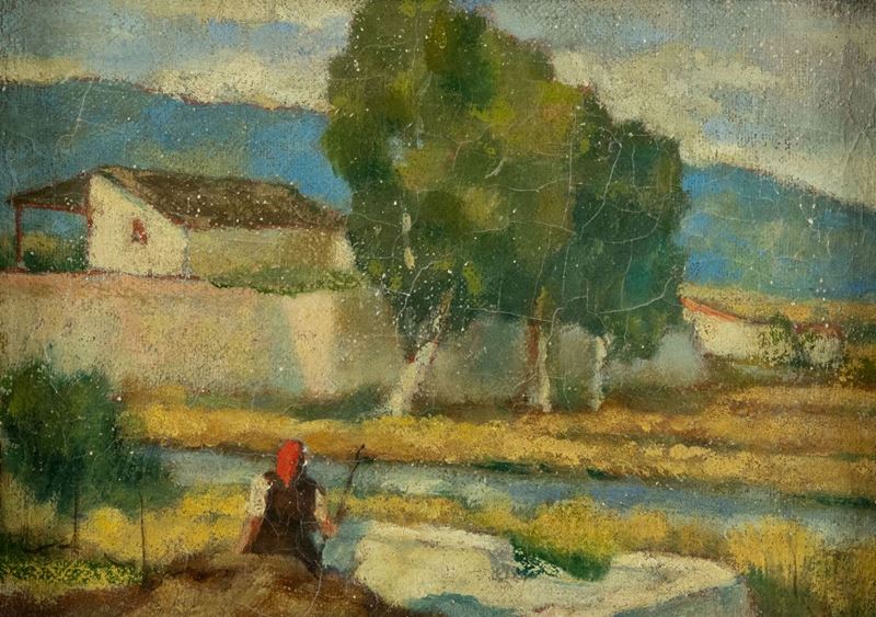 Anonimo - Paesaggio con Figura