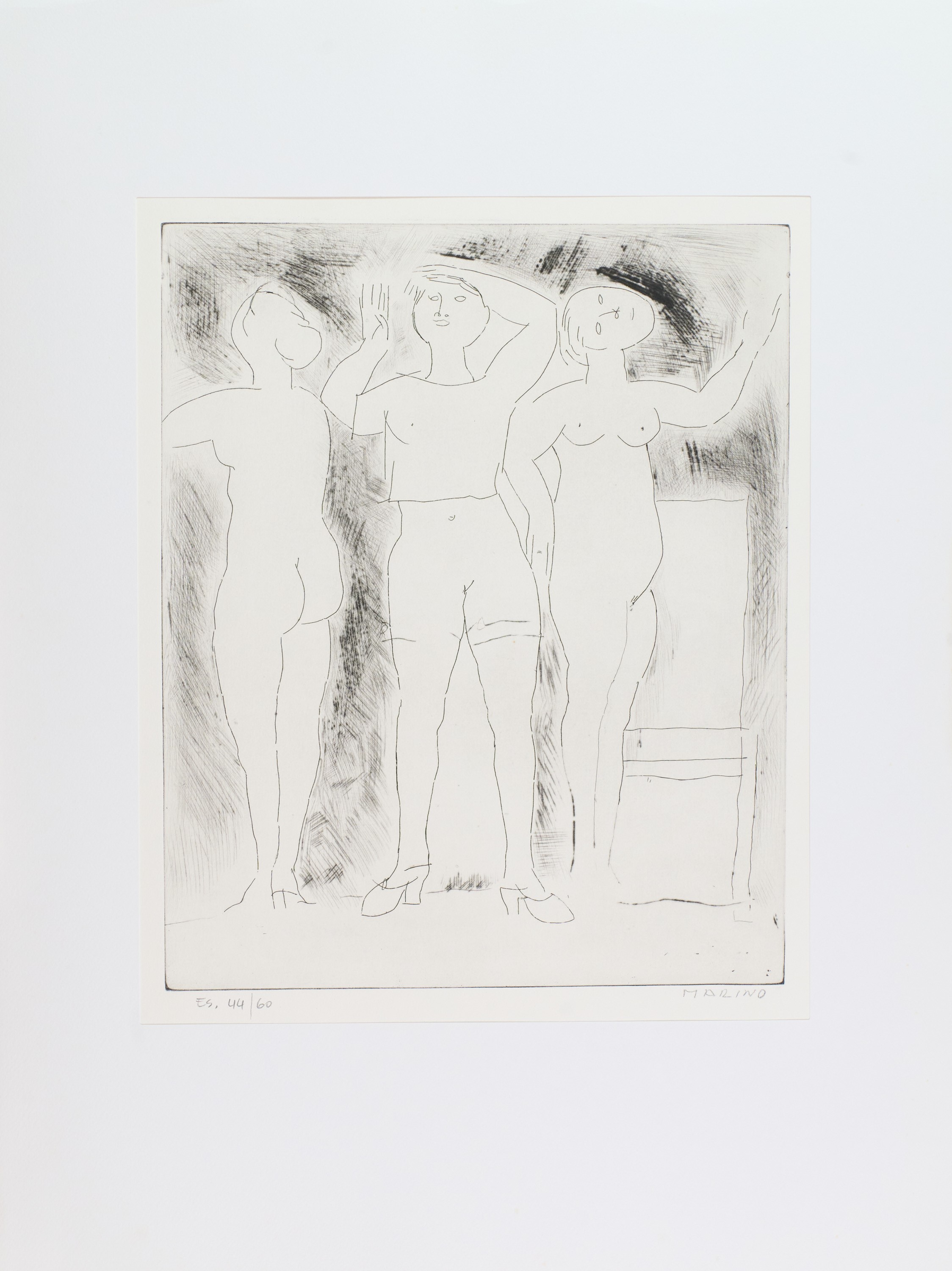 Marino Marini - Idea della verginità, incisione ad acquaforte e puntasecca (1969)