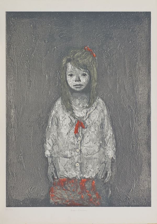 Xavier Bueno : Bambina  - Litografia su carta - Asta  Arte Moderna e Contemporanea,  '800  e  '900 - Fabiani Arte