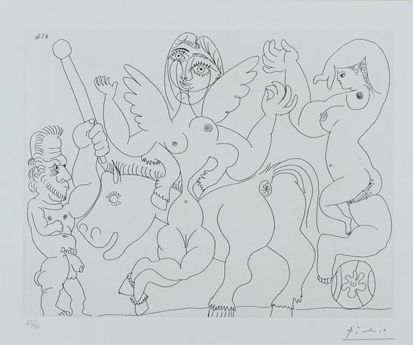 Pablo Picasso : Senza titolo  - Acquaforte di cm. 27,5x35 - Asta  Arte Moderna e Contemporanea,  '800  e  '900 - Fabiani Arte