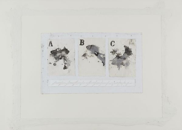 Alfredo Rapetti : ABC  (2012)  - Tecnica mista su carta grossa - Asta  Arte Moderna e Contemporanea,  '800  e  '900 - Fabiani Arte