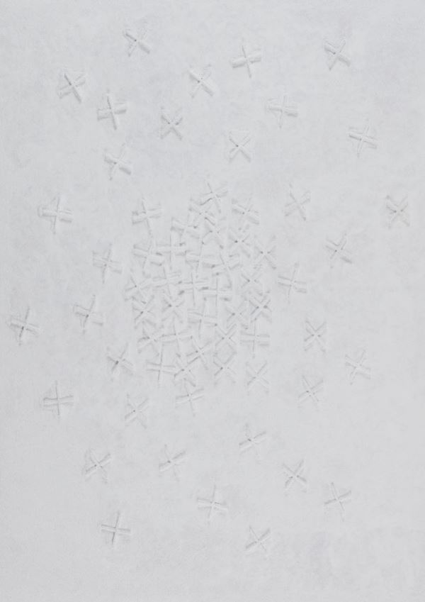 Armando Marrocco : Battaglia nel cielo  (2013)  - Idropittura, metacrilato e sabbia su tavola  - Asta  Arte Moderna e Contemporanea,  '800  e  '900 - Fabiani Arte