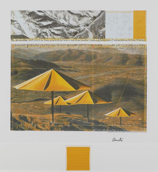 Christo and Jeanne- Claude : The umbrellas  - Stampa offset su carta - Asta  Arte Moderna e Contemporanea,  '800  e  '900 - Fabiani Arte