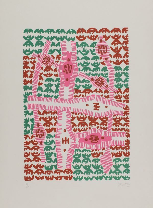 Giuseppe Capogrossi : Senza titolo  (1968)  - Litografia su carta - Asta  Arte Moderna e Contemporanea,  '800  e  '900 - Fabiani Arte