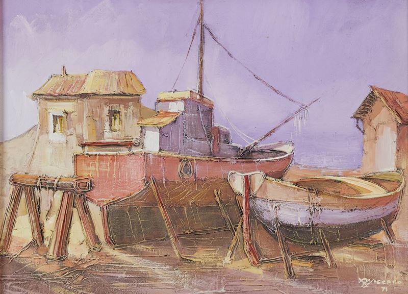 Antonio di Viccaro - Marina con Barche