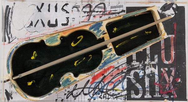Giuseppe Chiari : Senza titolo  (2001)  - Tecnica mista su tavola - Asta Arte Moderna e Contemporanea, '800 - '900 e Grafica Internazionale - Fabiani Arte