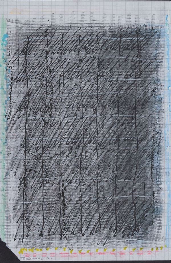 Paolo Masi : Senza titolo  (1977)  - Tecnica mista su carta - Asta  Arte Moderna e Contemporanea,  '800  e  '900 - Fabiani Arte