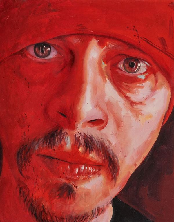 Silvio Porzionato : Autoritatto  (2008)  - Olio su tela - Asta Asta di Arte Moderna e Contemporanea - Fabiani Arte