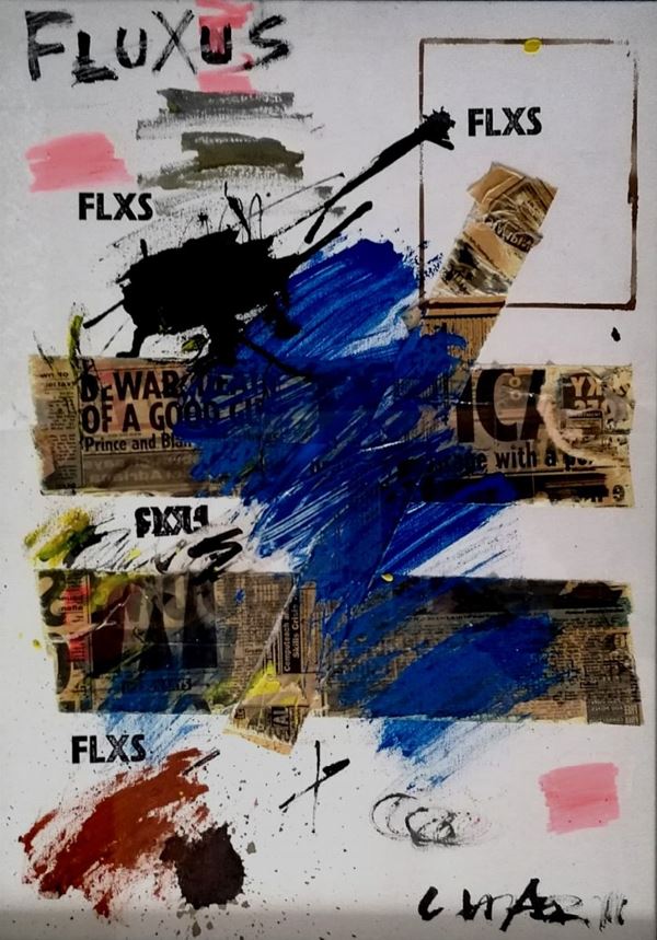 Giuseppe Chiari : Fluxus  (anni 2000)  - Tecnica mista su tela - Asta  Arte Moderna e Contemporanea,  '800  e  '900 - Fabiani Arte