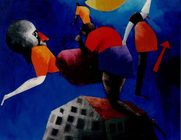 Emilio Tadini : Fiaba  (1994)  - Acrilico su tela - Asta Arte Moderna e Contemporanea, '800 - '900 e Grafica Internazionale - Fabiani Arte