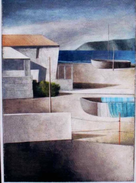 Marcello Scuffi : Il bagno abbandonato  (1982)  - Olio  (affresco) su tela - Asta Arte Moderna e Contemporanea, '800 - '900 e Grafica Internazionale - Fabiani Arte