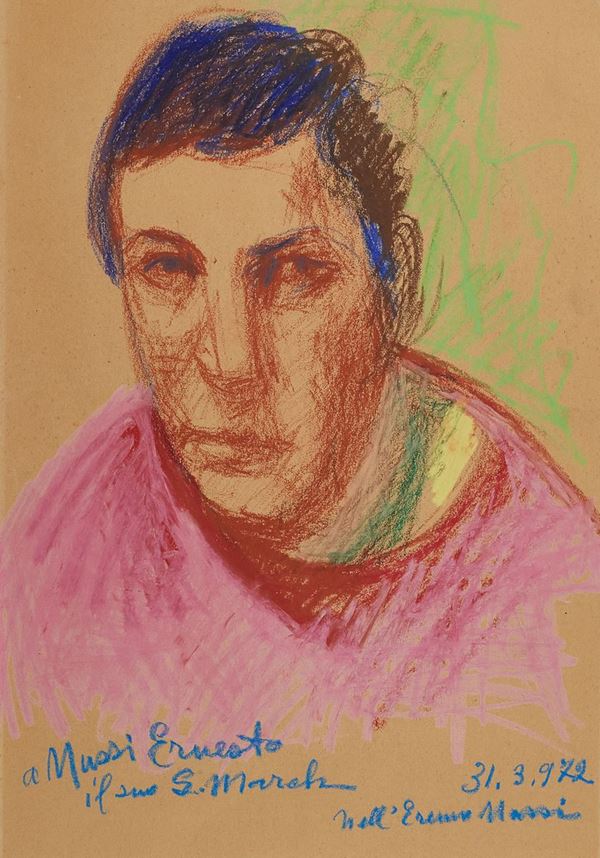 Giovanni March : Figura  (1972)  - Pastelli su carta - Asta Arte Moderna e Contemporanea, '800 - '900 e Grafica Internazionale - Fabiani Arte