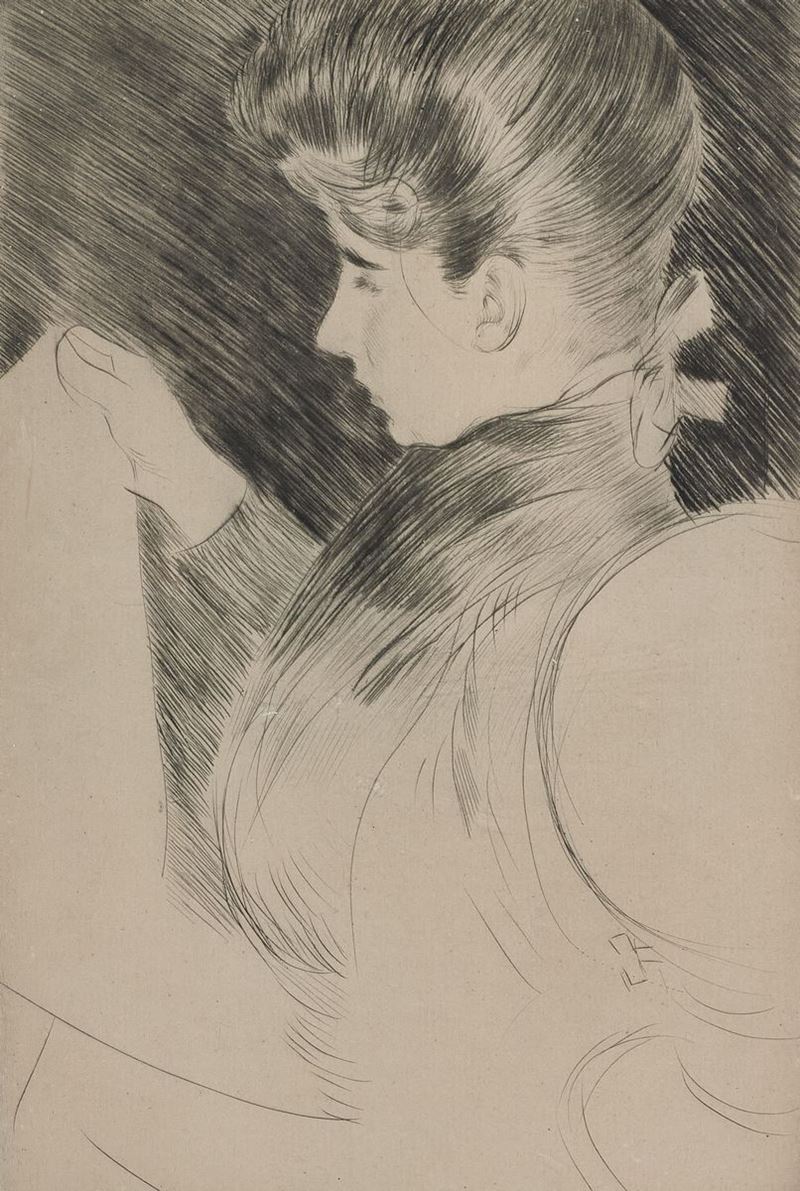 Paul César Helleu - Femme Lisant De Profil