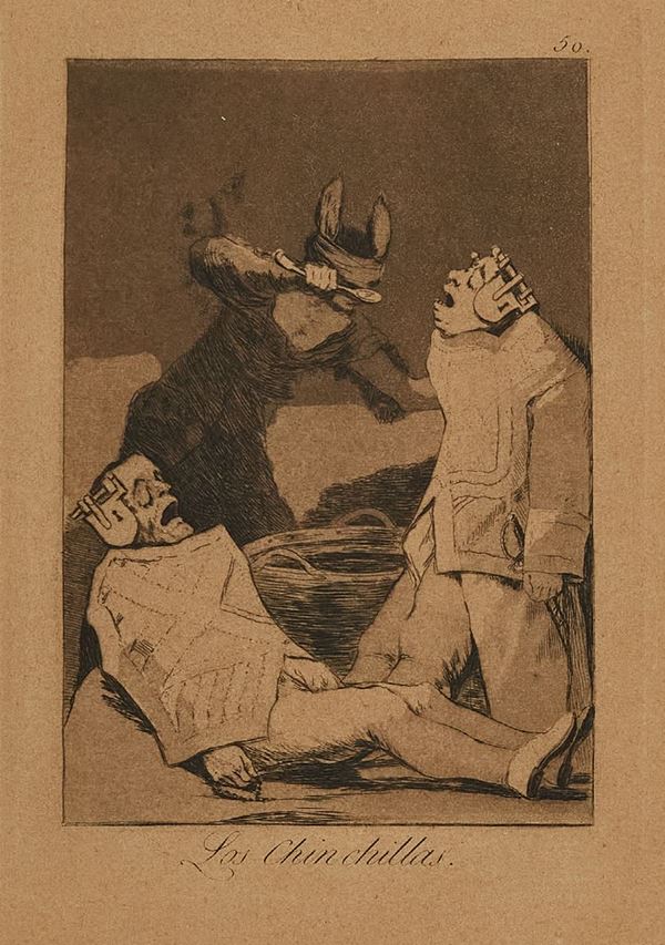 Francisco Jos&#233; De Goya : Los Chinchillas  - Acquaforte di cm. 21,5x14,8 - Asta Arte Moderna e Contemporanea, '800 - '900 e Grafica Internazionale - Fabiani Arte