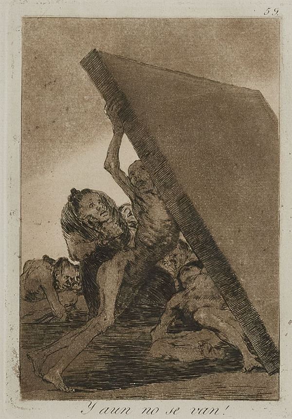 Francisco Jos&#233; De Goya : Y aun no se van!  - Acquaforte di cm. 21,5x15 - Asta Arte Moderna e Contemporanea, '800 - '900 e Grafica Internazionale - Fabiani Arte