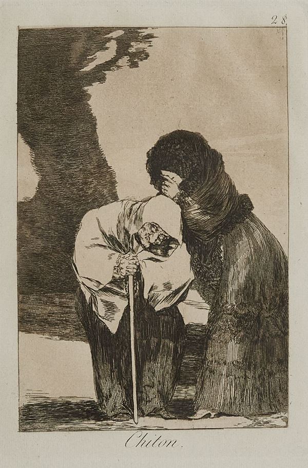 Francisco Jos&#233; De Goya : Chiton  - Acquaforte di cm. 21,5x15 - Asta Arte Moderna e Contemporanea, '800 - '900 e Grafica Internazionale - Fabiani Arte